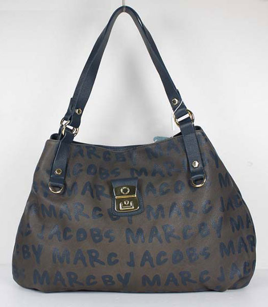 Marc Jacobs molto grande borsa blu scuro Parole